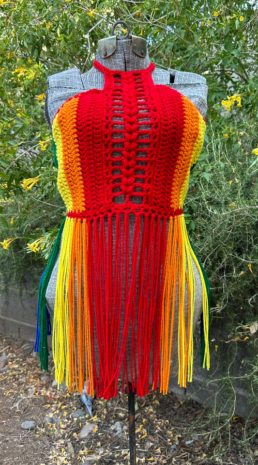 crochet halter top with fringe